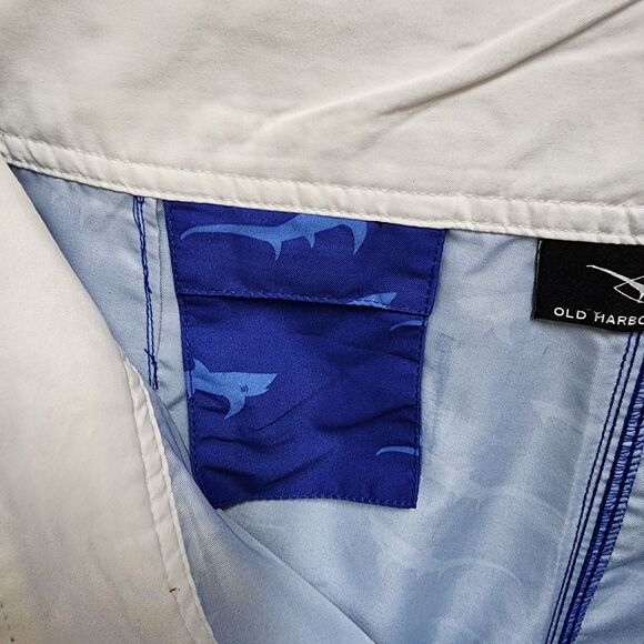 OHO Gear Fishing Boardshorts Mens 36 Blue Shark Outdoor Performance Pockets New - Picture 8 of 14